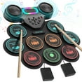 thumbnail image 1 of Ficcug Electronic Drum Set for Kids Adults,9 Pads Portable MIDI Roll-up Drum Kit with Dual Speakers / Headset Jack / Drumsticks / Foot Pedals,for Beginners, 1 of 10