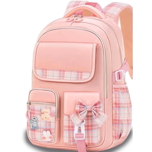 Mochilas escolares para niñas, bolsa escolar de moda para niños y adolescentes, 30L impermeable para primaria y secundaria, rosa