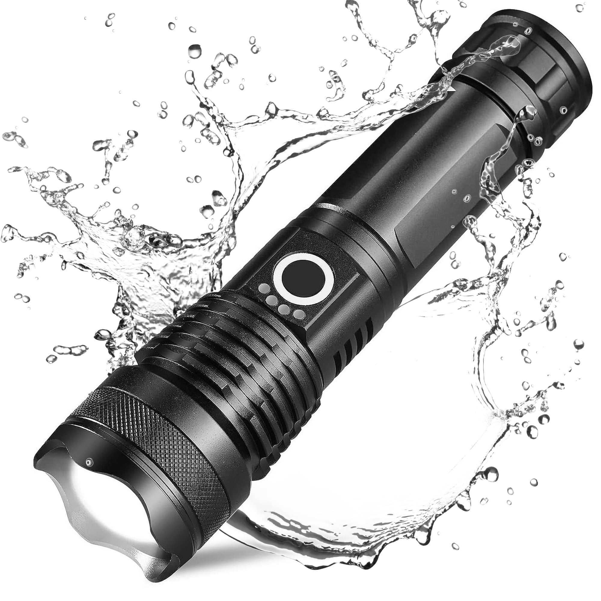 Sakeen - Survival Mini Tactical LED Flashlights Camping Torch Light 300  Lumen Rechargeable in Red 