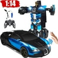 thumbnail image 1 of Ficcug Remote Control Transforming Car Robot Toys,2.4GHz 1/14 Scale Transform RC Racing Cars Toys with Gesture Sensing / One Key Deformation / 360° Spins for Kids Boys Girls, 1 of 9