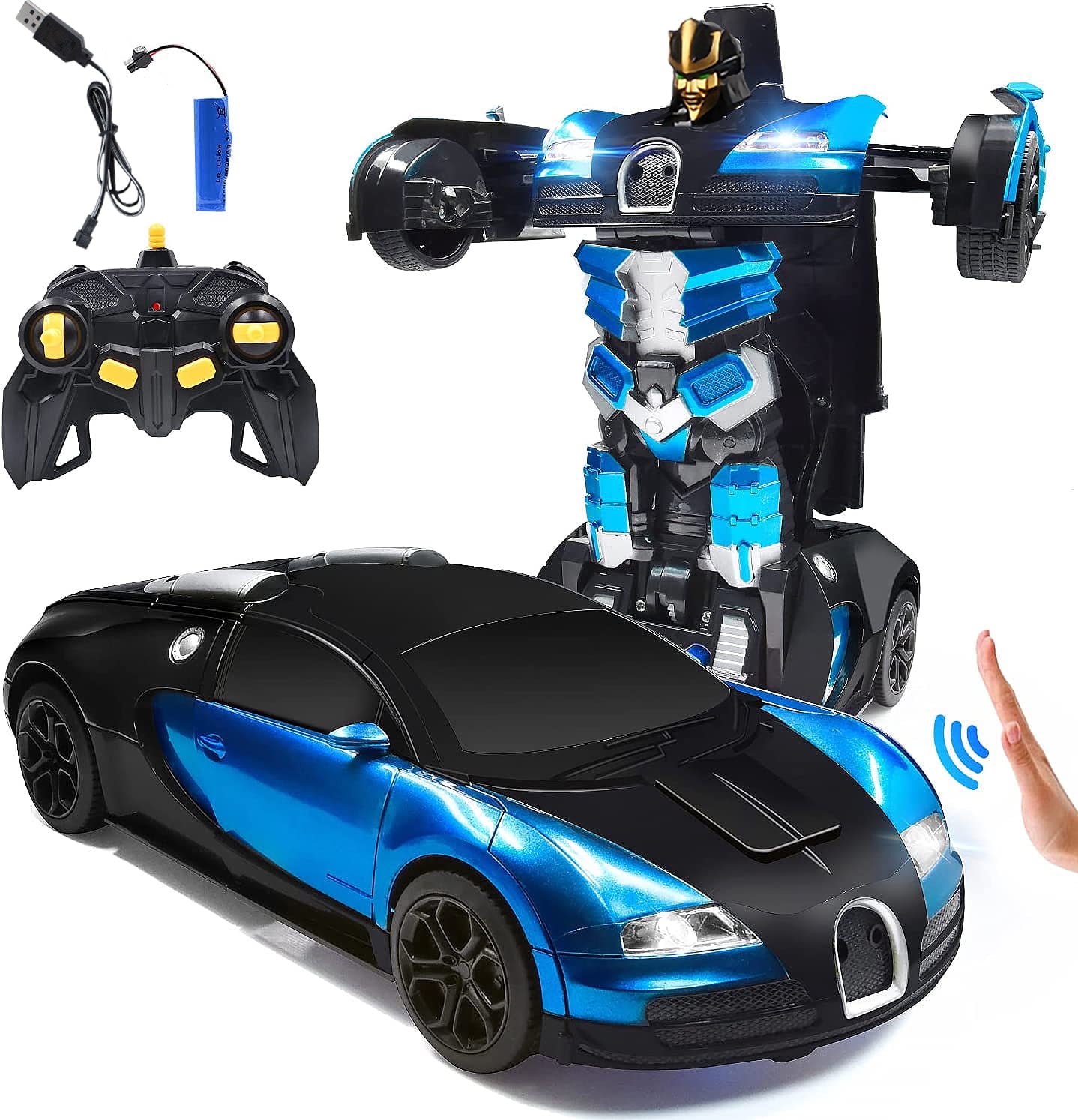 Ficcug Remote Control Transforming Car Robot Toys,2.4GHz 1/14 Scale ...