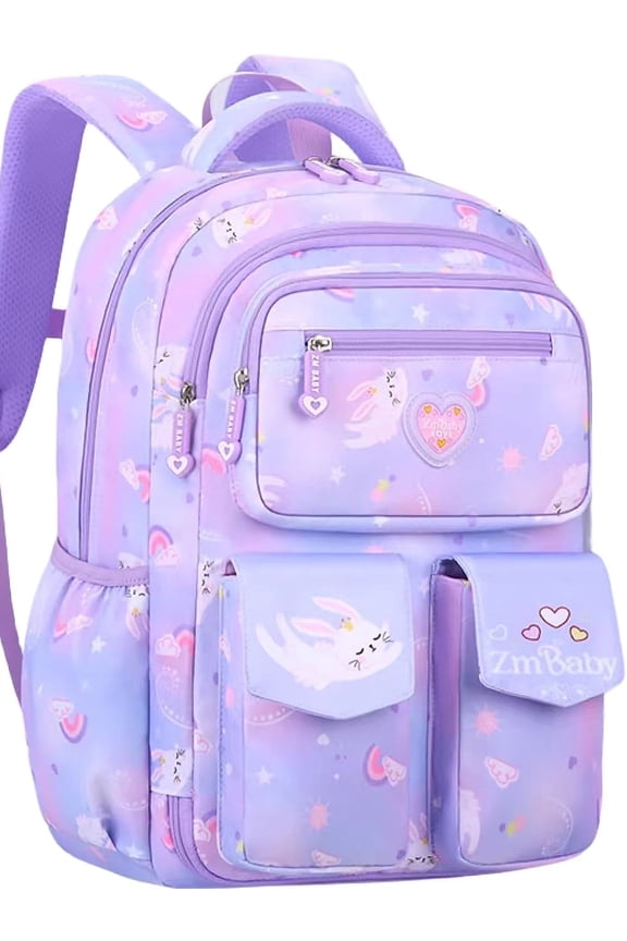 School Backpack Girls School Bag,25L Wear-Resistant Lightweight Kids Backpacks Fashion Waterproof Bookbag,Purple