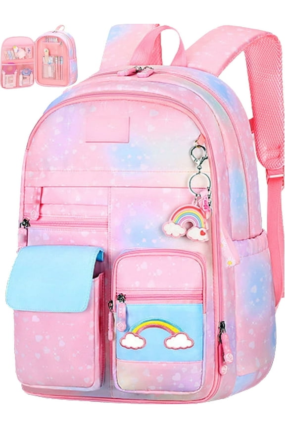 School Bag Backpacks for Girls,Shoulder Children School Bookbags for Kids,Primary School Season Gift,Pink