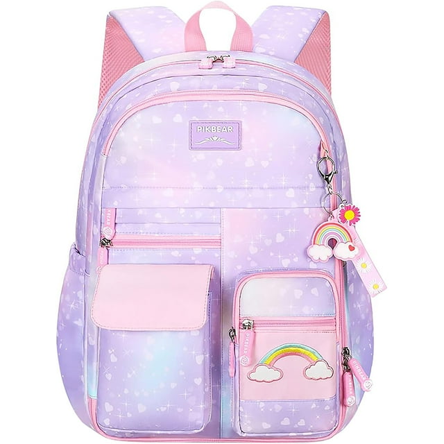 Ficcug School Bag Backpacks For Girls,shoulder Children School Bookbags 