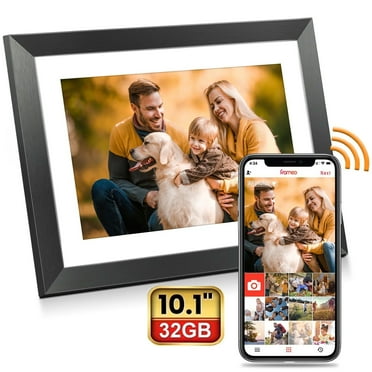 Ficcug Upgrade 10.1" 32GB Digital Picture Frame,Wifi Smart Photo Frame,HD IPS Touch Screen,Easy Share Photos Videos via App from Anywhere,Perfect for Gift-Black