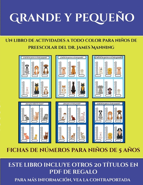 Fichas de nmeros para nios de 5 aos Grande y pequeo : Este libro ...
