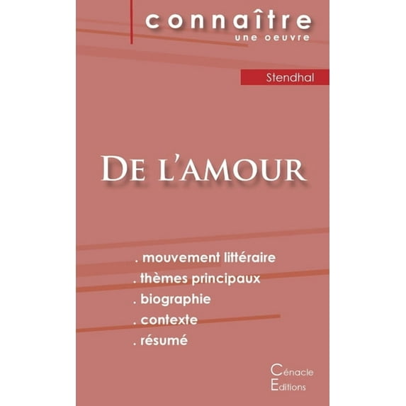 Fiche de lecture De l'amour de Stendhal (analyse littéraire de référence et résumé complet) (Paperback)