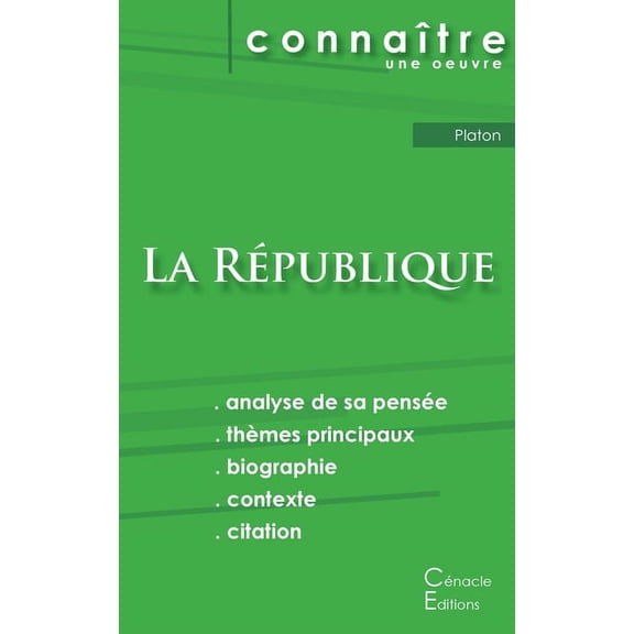 Fiche de lecture La Rpublique de Platon (analyse littraire de rfrence et rsum complet), (Paperback)