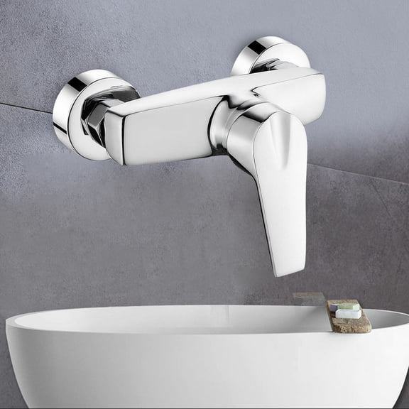 Fichiouy 1/2" Shower Tap Control Valve Kit Brass Mixer Bathroom Faucet Hot&Cold Mixer Tap