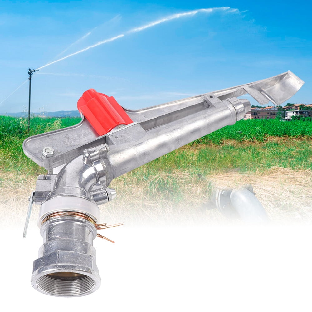 Fichiouy 1.5" Irrigation Sprinkler Rotating Sprinkler Zinc Alloy Watering Sprayer Adjustable 360°