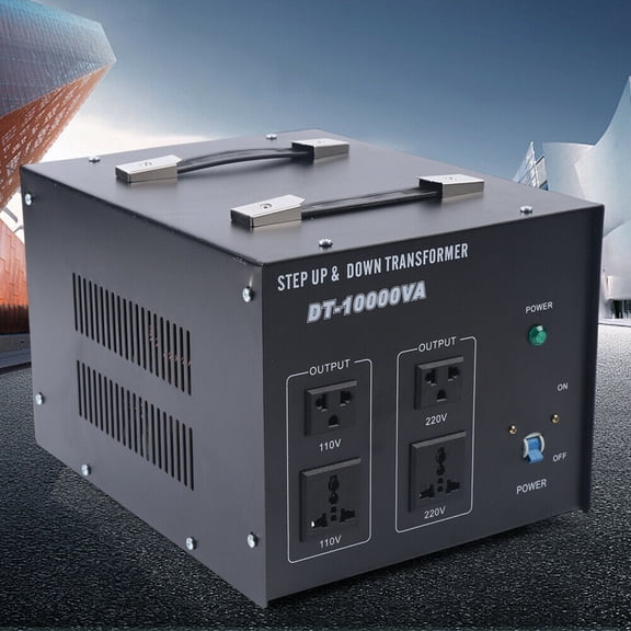 Fichiouy 10KW Voltage Converter Transformer Heavy Duty 220V110V Step Up & Down Black
