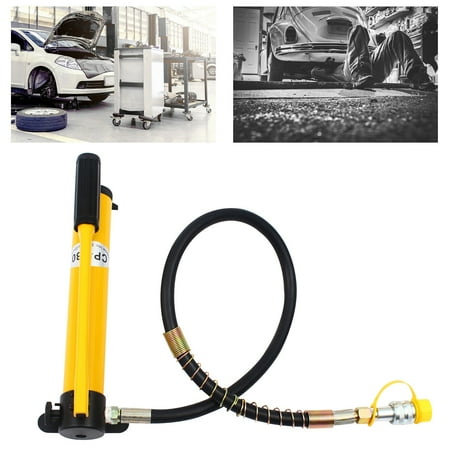 Fichiouy 10T High Pressure Hydraulic Hand Pump 700KG/CM² 10000PSI With 400cc Oil Storage Yellow