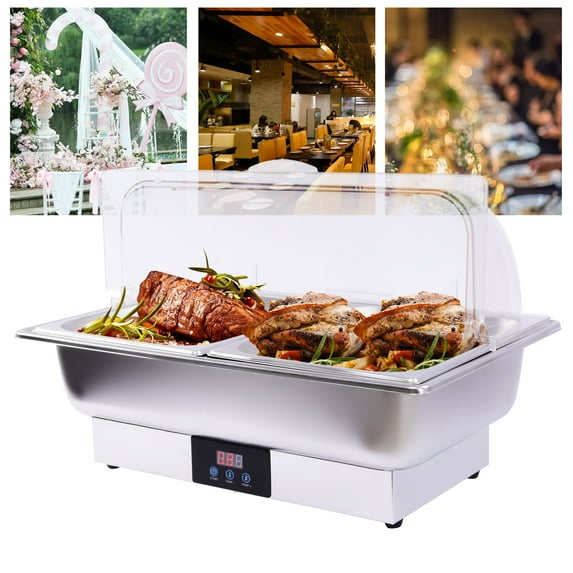 Fichiouy 110V Professional Electric Buffet Food Servers and Warmers Chaffing Server for Catering
