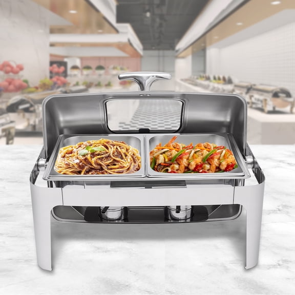 Fichiouy 110V Professional Electric Buffet Food Servers and Warmers Chaffing Server for Catering