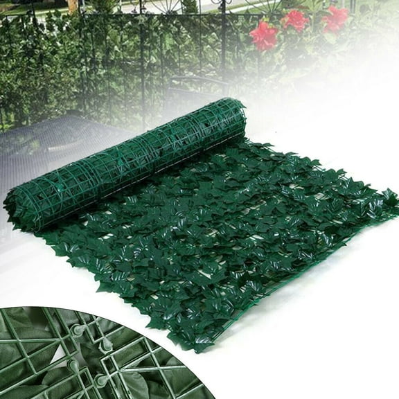 Fichiouy 118x19" Artificial Palm Leaf Mat Wall Hedge Decor Privacy Fence Expandable Panel for Courtyard