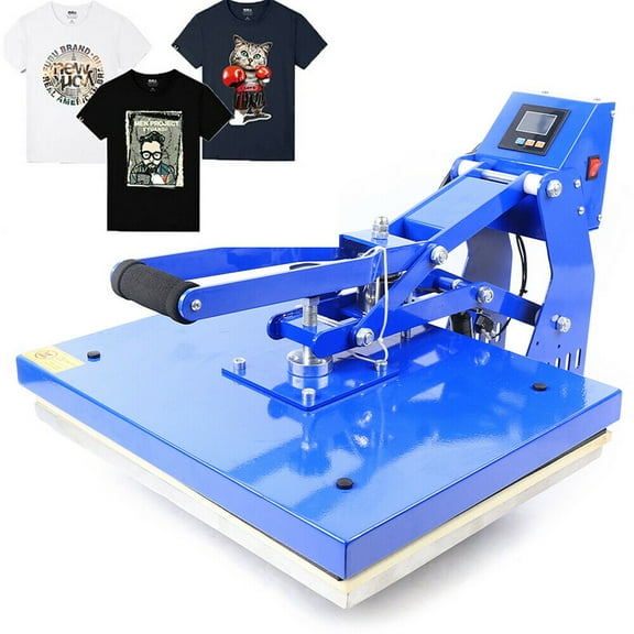 Fichiouy 16"x20" Auto Open Magnetic Base Transfer T-shirt Sublimation Heat Press Machine 1400W Blue