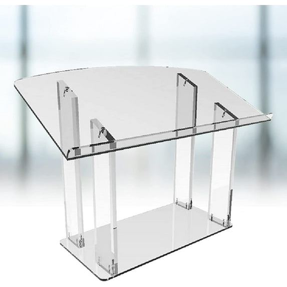 Fichiouy 19.5 Inch Clear Acrylic Podium Acrylic Stand for Office/Meeting Rooms/Churches