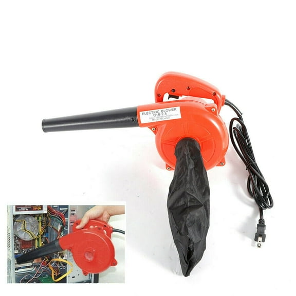 Fichiouy 1KW Electric Air Blower Handheld Dust Cleaner with Dust Bag Orange 13000r/min