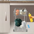 thumbnail image 1 of Fichiouy 2 Tier Pull-out Cabinet Organizer Rack Slide Out Drawers Cabinet Organizer for Kitchen Under Sink, 1 of 9