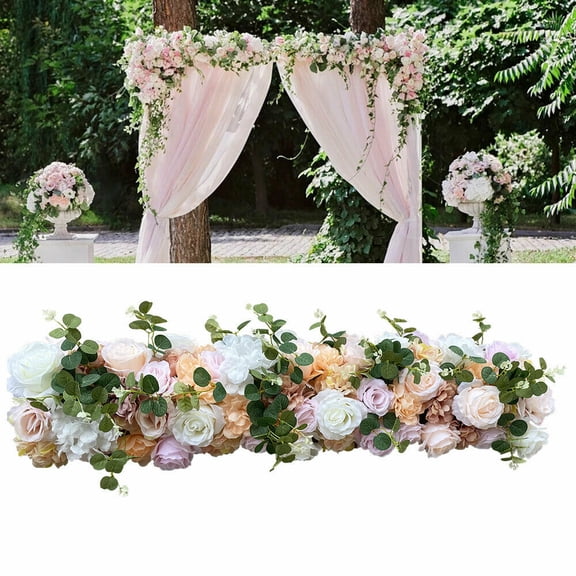 Fichiouy 3.28Ft Artificial Flowers Garland Hanging Silk Rose Vines Flowers Plants Wedding Event Background Decor