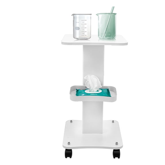 Fichiouy 3-Tier Mobile Rolling Trolley Cart Beauty Salon Storage Organizer Stand Holder with Wheel White