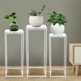 thumbnail image 1 of Fichiouy 3Pcs Plant Stand Flower Pot Holder Rack Metal Display Shelf Garden Decor White, 1 of 10