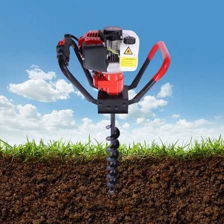 Fichiouy 43CC 2-Stroke Gas Powered Post Hole Digger with 8"10"12" Earth Auger Digging Engine