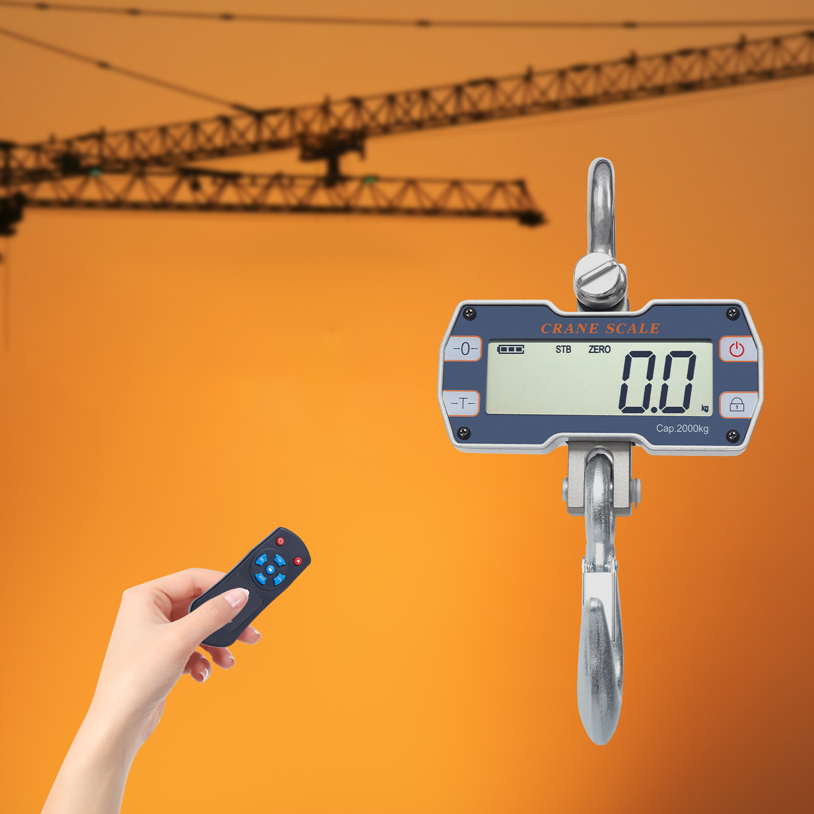 Fichiouy 4400lb Digital Crane Scale High Precision Heavy Duty