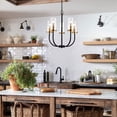 thumbnail image 1 of Fichiouy 5-Light Chandeliers Modern Chandelier Light Fixture with Clear Glass Shades Black, 1 of 9