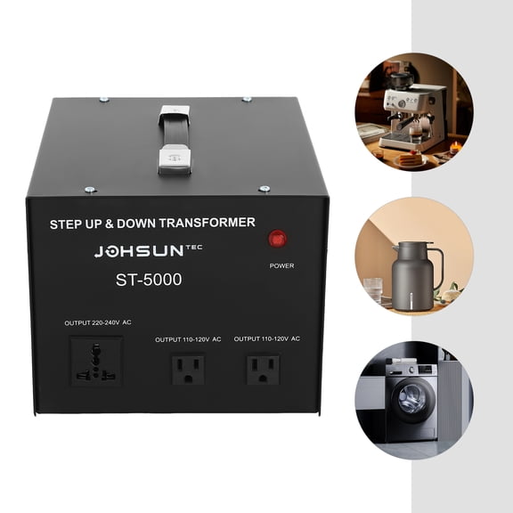 Fichiouy 5000W Power Voltage Converter Transformer Step Up/Down 110V-220V Black