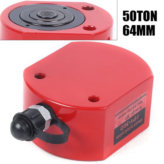 Fichiouy 50T Hydraulic Cylinder Stroke Lightweight Tool Steel Jack Ram with Plunger 2.52 Inch