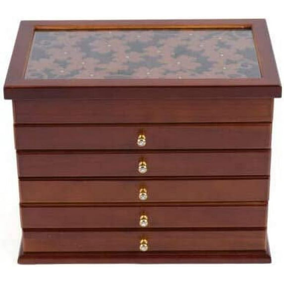 Fichiouy 6 Layers Jewelry Box Wooden Jewelry Organizer/ Collection Box For Women