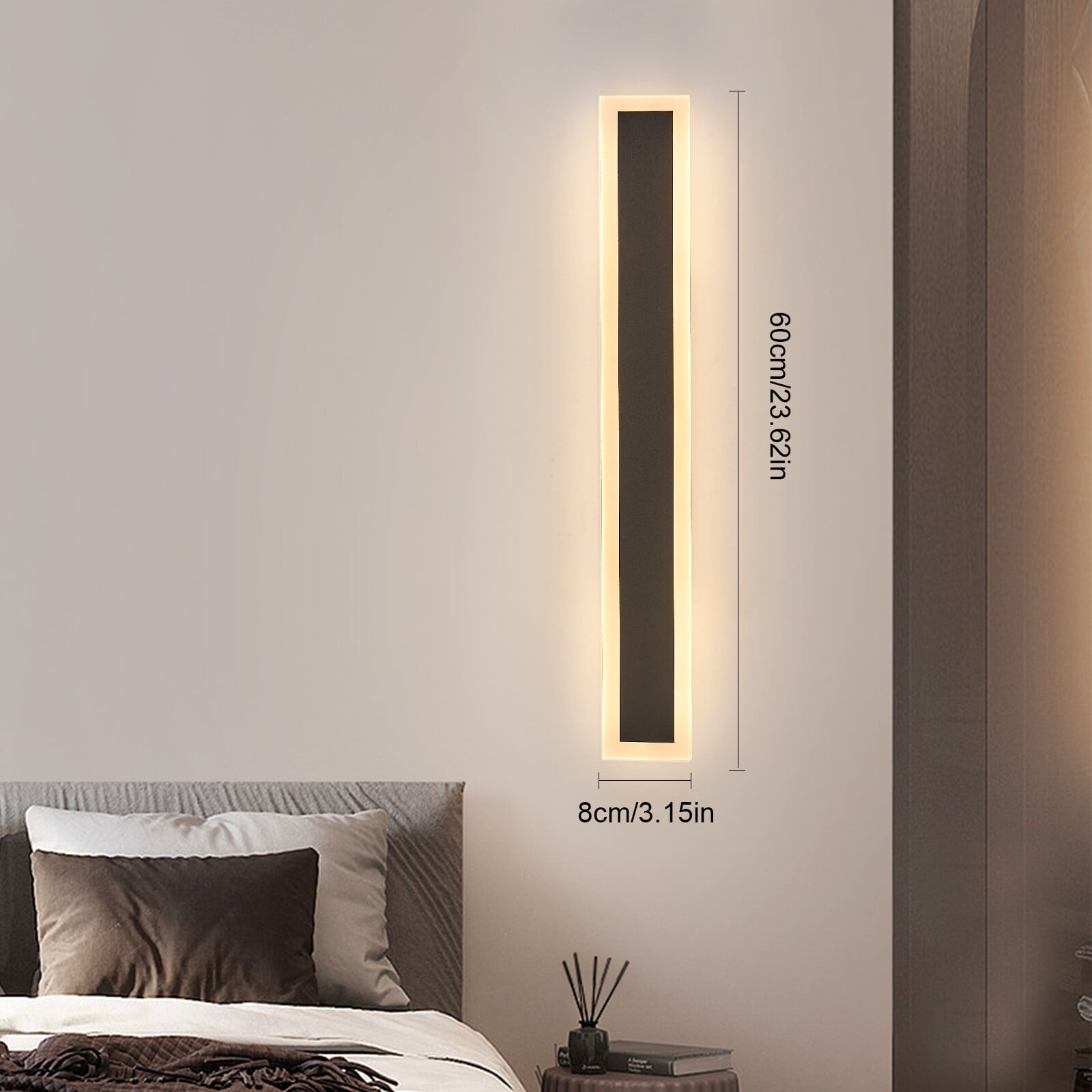 Fichiouy 60cm Long Strip LED Wall Light Wall Sconce  Waterproof Outdoor Exterior Lamp