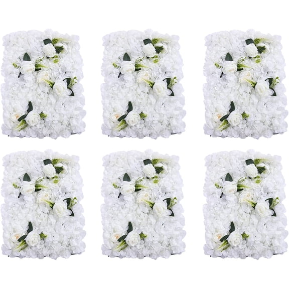 Fichiouy 6PCS 40*60CM Artificial Flower Wall Panels for Wedding Venue Decor, Photo Areas