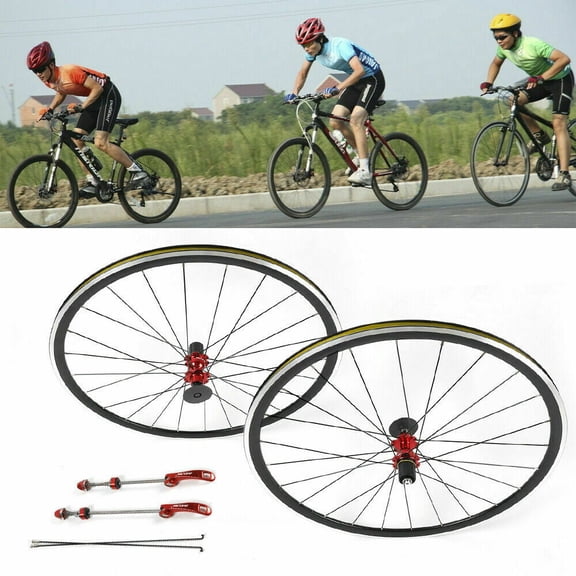 Fichiouy 700C Road Bicycle Front Rear Wheelset + C/V Brake for 7/8/9/10/11 Speed Cassette