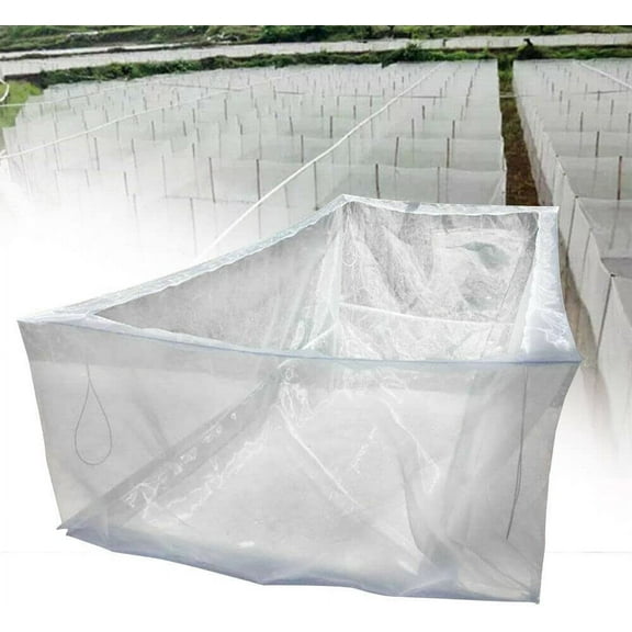 Fichiouy 80 Mesh Fishing Bait Trap Crab Net Green Fish Trap Breeding Nest Fish Tank Breeder Net Foldable Drop Net White