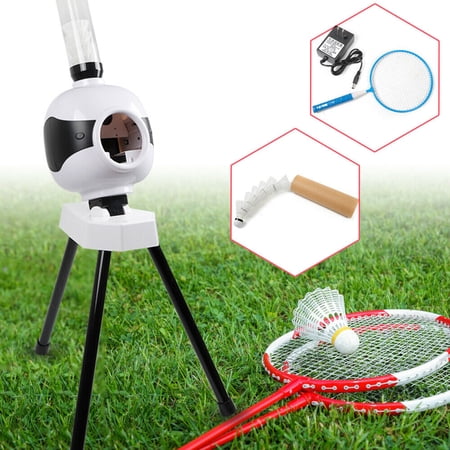 Fichiouy Automatic Badminton Serve Launcher Shuttlecock Launcher Badminton Train Device 4-6s/Ball