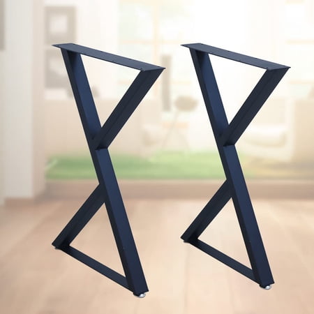 Fichiouy Black One Pair DIY Cast Iron Triangle Table Legs for Home Study Office