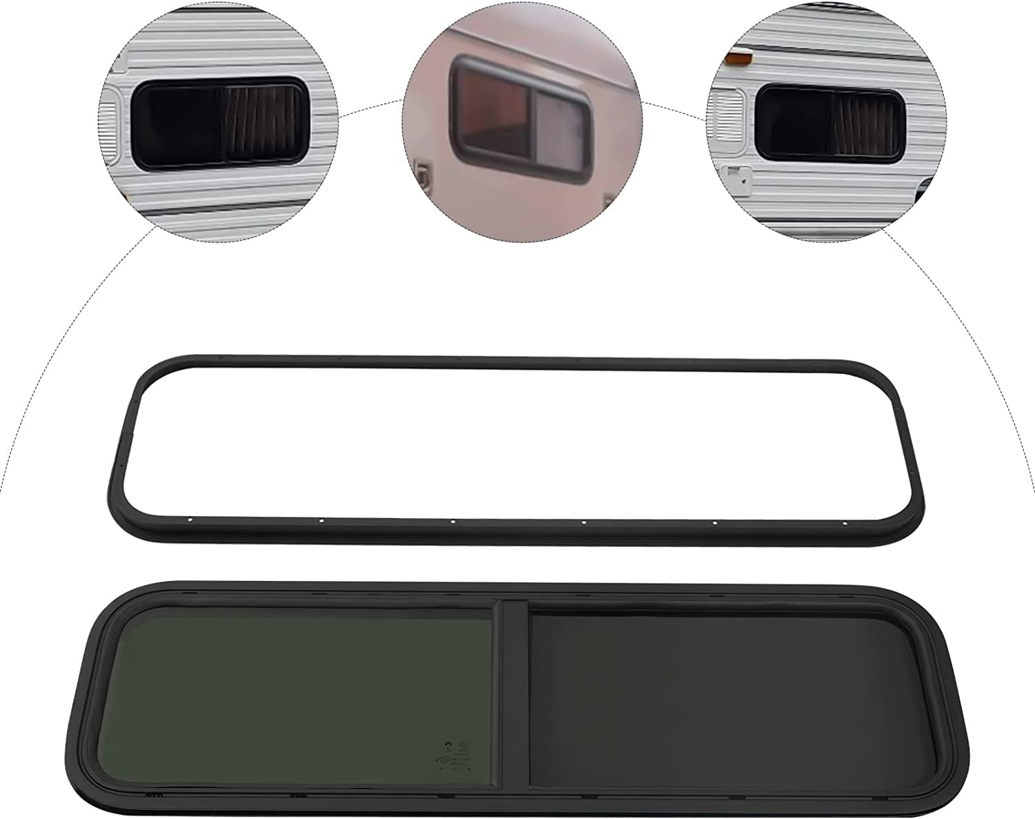 Fichiouy Black Universal RV Window for RV Window Replacement - Walmart.com