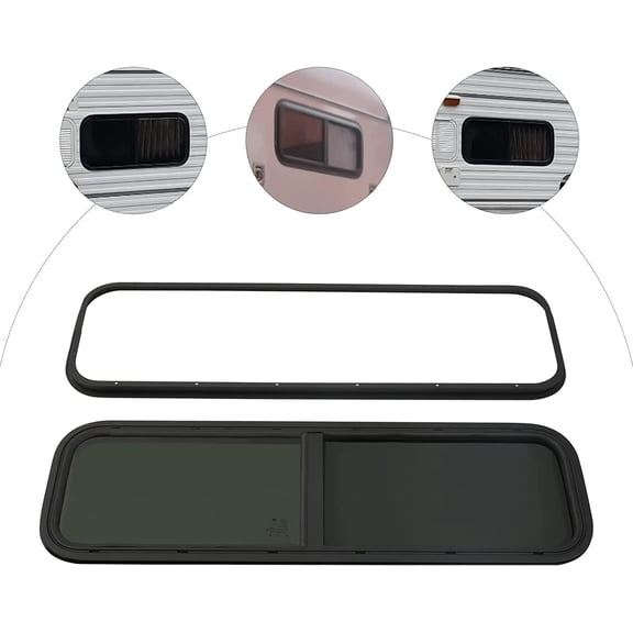 Fichiouy Black Universal RV Window for RV Window Replacement