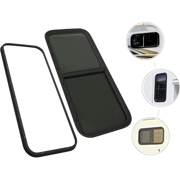Fichiouy Black Universal RV Window for RV Window Replacement