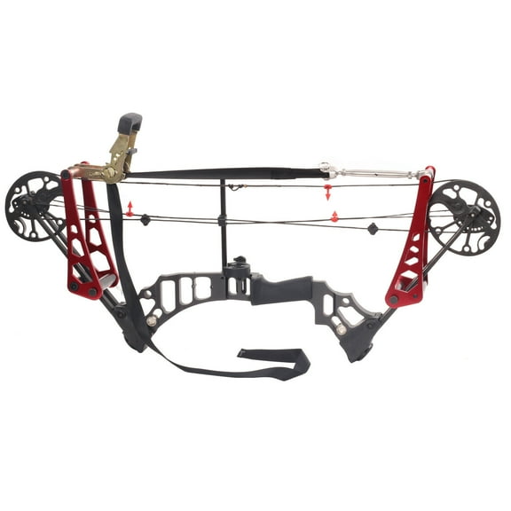 Fichiouy Bow Press Portable Archery Compound Bow Open Accessories Aluminum Alloy Durable 1.3m Red