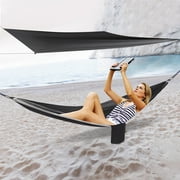 Fichiouy Camping Hammock with Net Tent and Rain Fly Tarp Portable Nylon Parachute Hammock with Heavy Duty Tree Strap Load-Bearing Capacity 200kg/440.9lbs