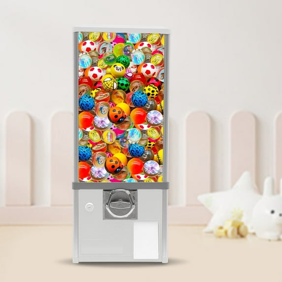 Fichiouy Candy Vending Machine Commercial Bubble Bank Coin Gumball Machine for Game Stores and Retail Stores 10.24x10.24x25.2in