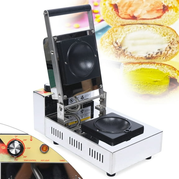 Fichiouy Commercial Electric Sandwich Hamburger Maker Stainless Steel Double-sided Heating Waffle Panini Press Machine