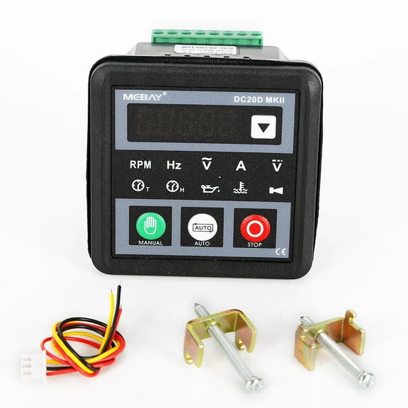 Fichiouy DC20D MKII Genset Controller Electronic Generator Controller with Cable for Engine