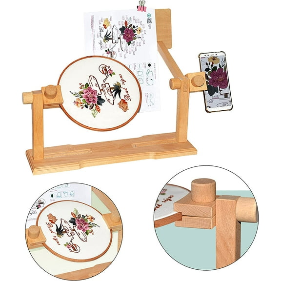 Fichiouy Desktop Embroidery Frame Embroidery Frame Stand Cross Stitch Sewing Thread Stand
