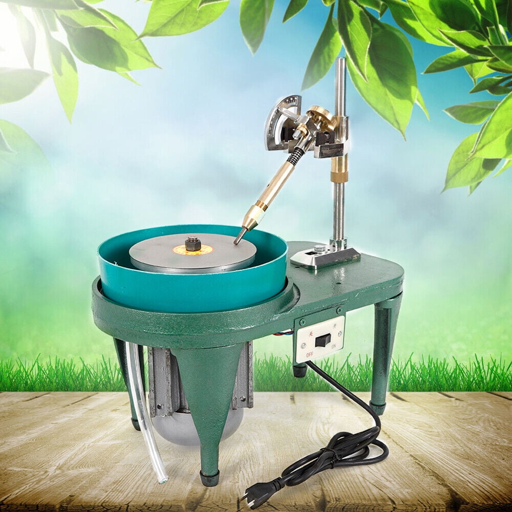 Fichiouy Electric Gem Faceting Machine Jewelry Polisher Jade Flat Grinder Grinding for Jade Agate Amber Precious Stones 180W 110V