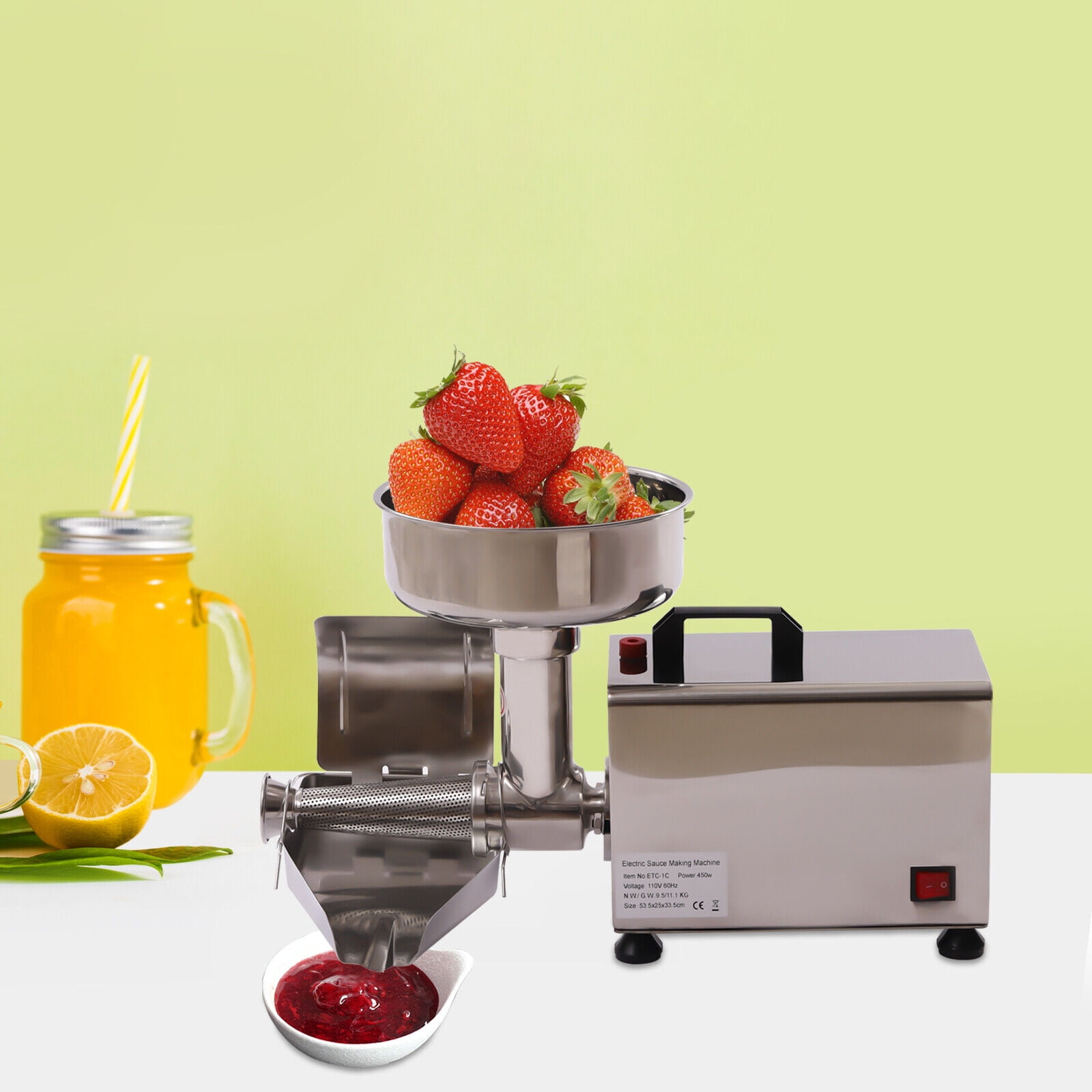 Fichiouy Electric Tomato Strainer Commercial Jams Milling Machine Food