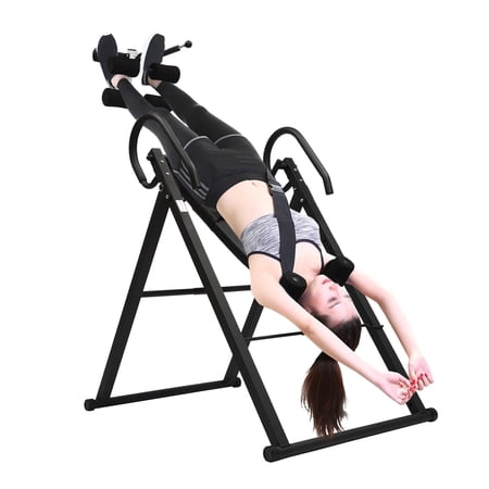 Fichiouy Foldable Inversion Table Gravity Hang Back Pain Relief and Fitness Heavy Duty